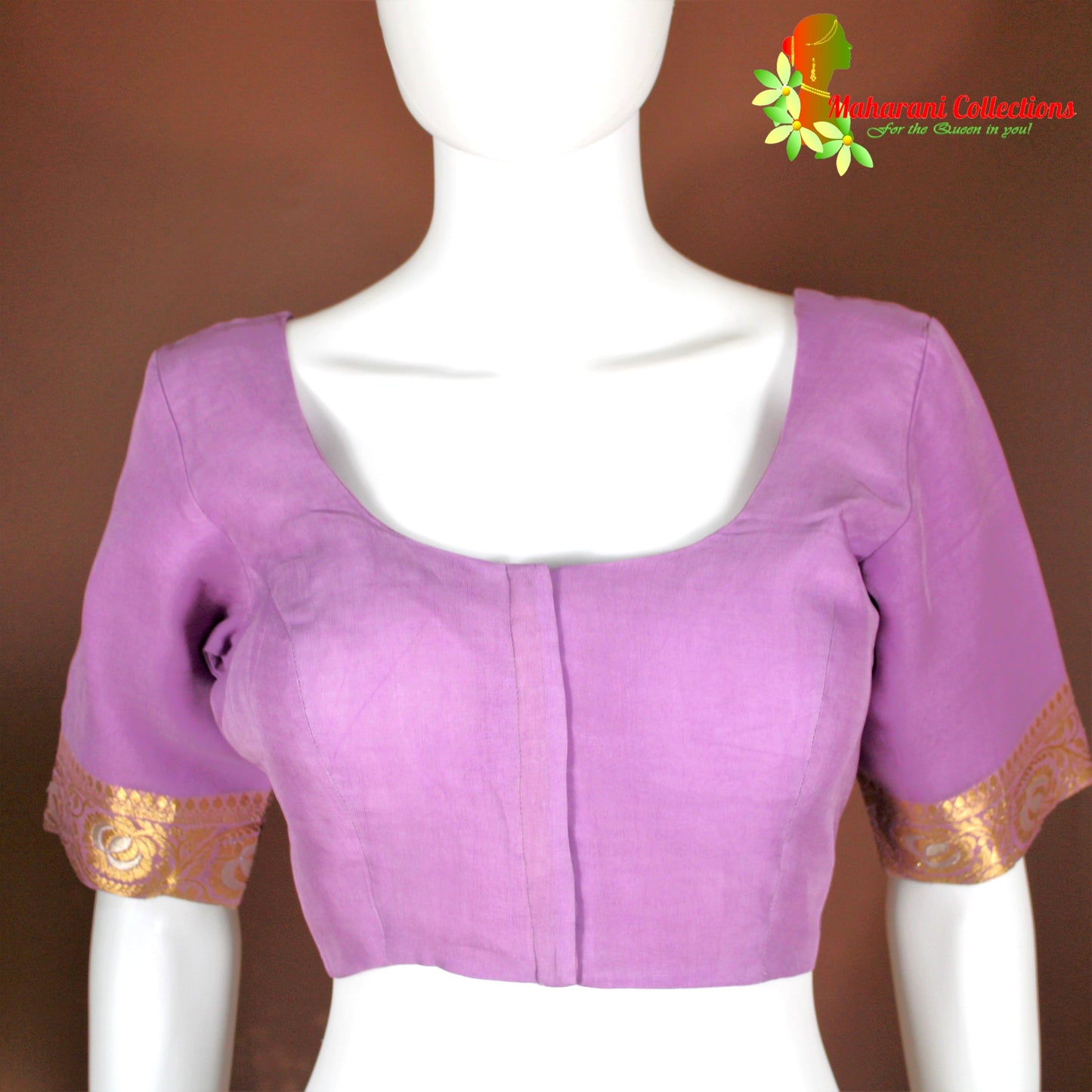 Maharani's Pure Banarasi Khaddi Georgette Saree - Light Purple (with Stitched Blouse and Petticoat)
