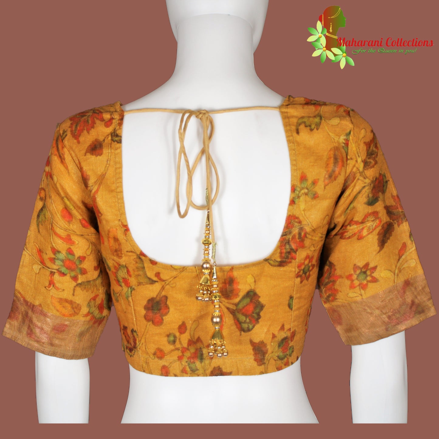 Maharani's Simple Elegance Matka Silk Saree - Mustard Yellow (with Stitched Blouse and Petticoat)