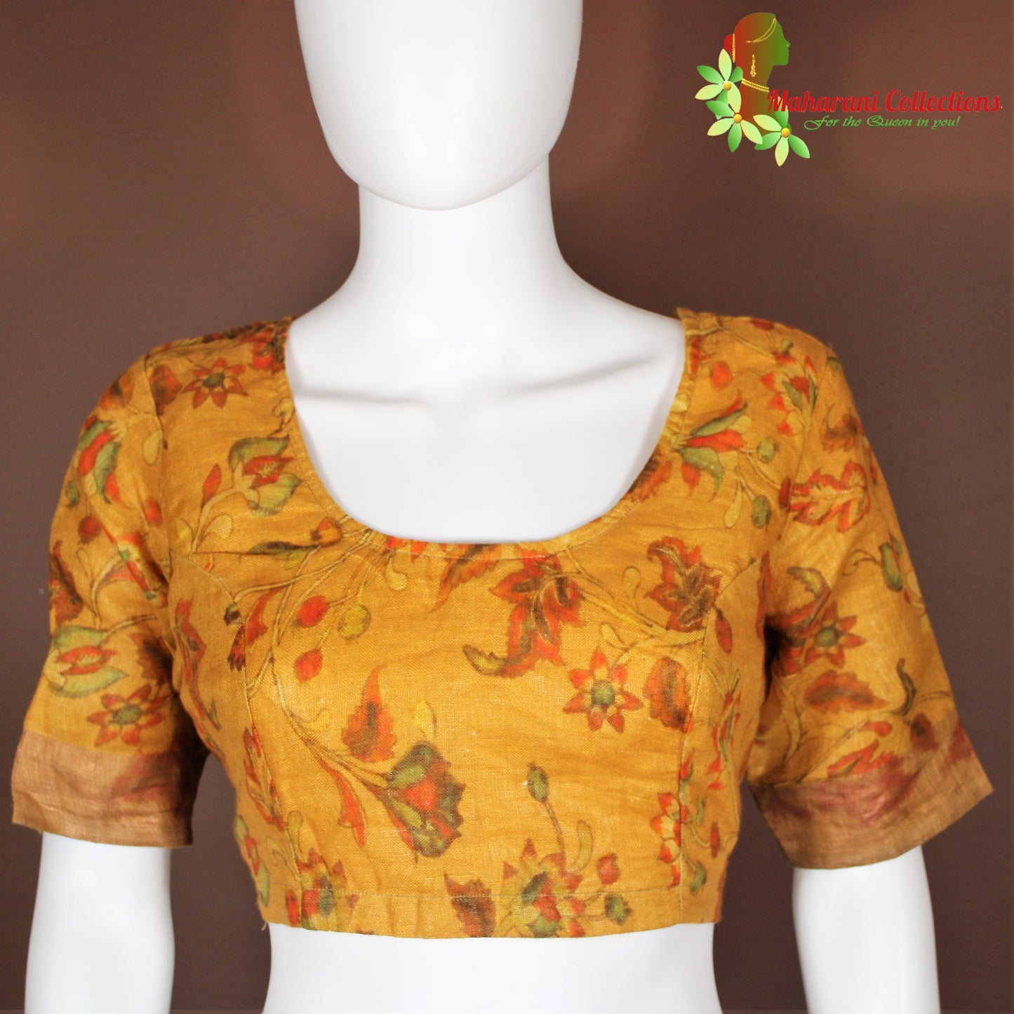 Maharani's Simple Elegance Matka Silk Saree - Mustard Yellow (with Stitched Blouse and Petticoat)