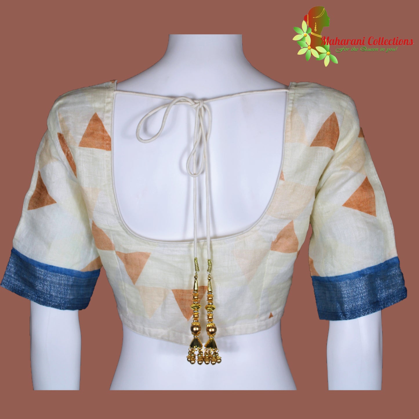 Maharani's Simple Elegance Matka Silk Saree - Cream (with Stitched Blouse and Petticoat)