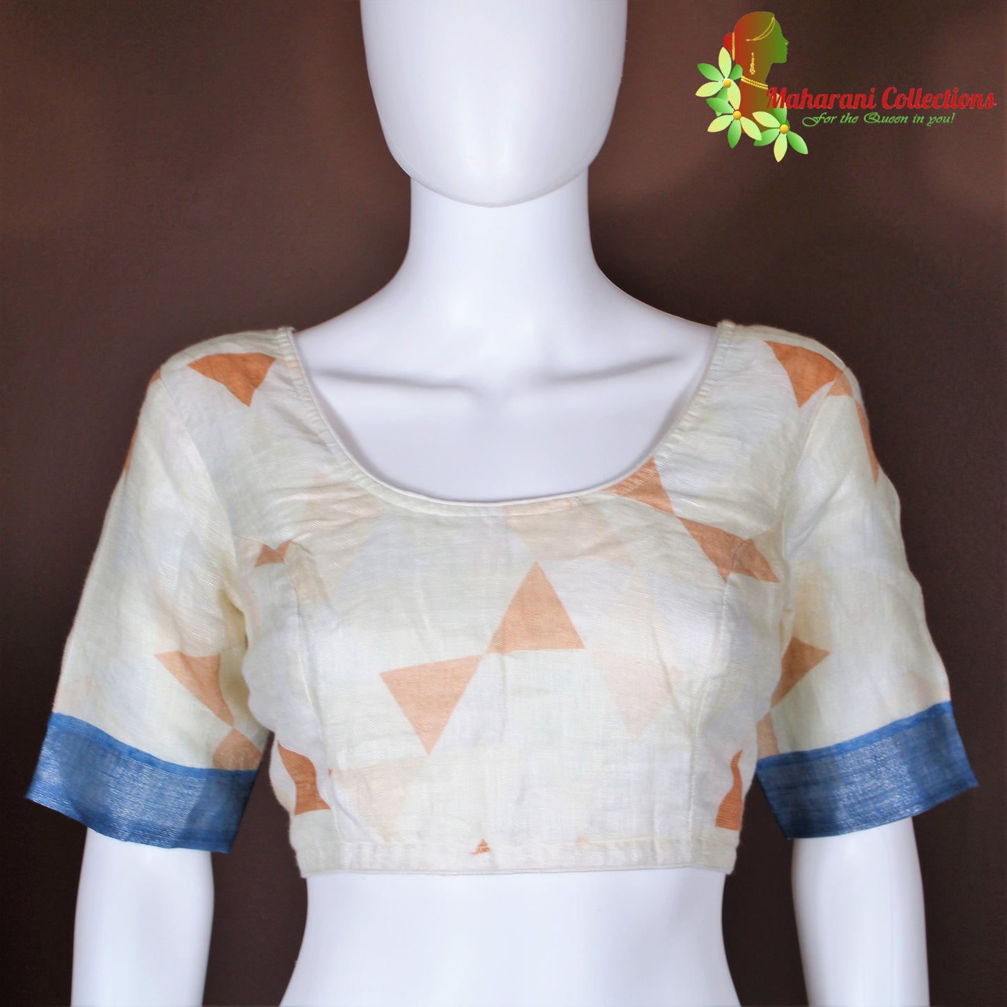Maharani's Simple Elegance Matka Silk Saree - Cream (with Stitched Blouse and Petticoat)