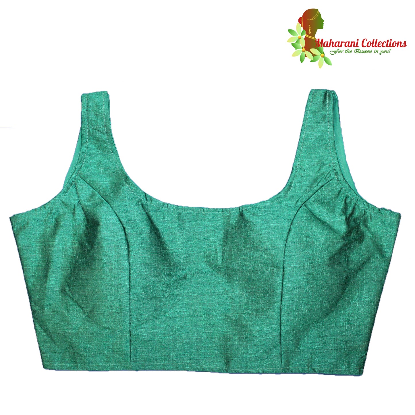 Maharani's Simple Elegance Matka Silk Saree - Green (with stitched blouse and petticoat)