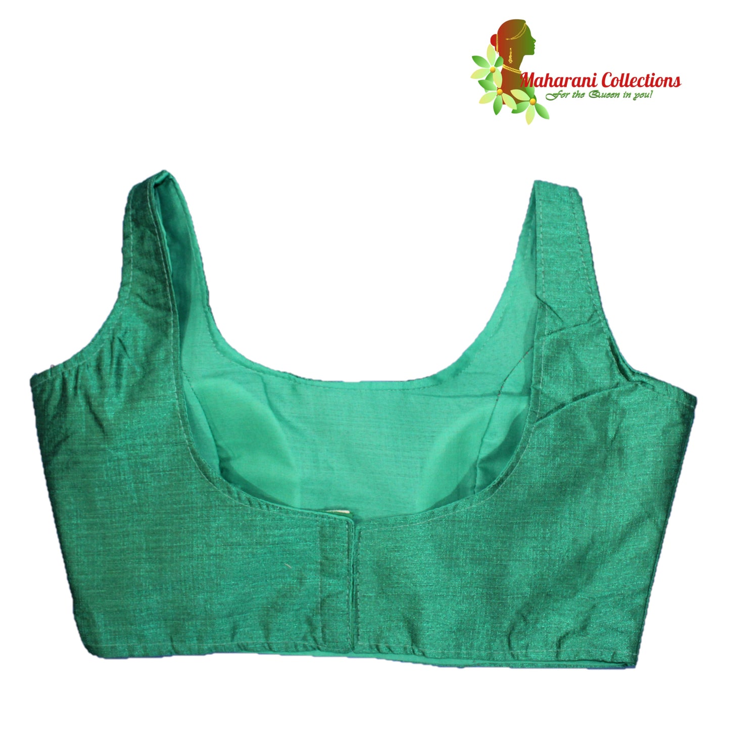Maharani's Simple Elegance Matka Silk Saree - Green (with stitched blouse and petticoat)