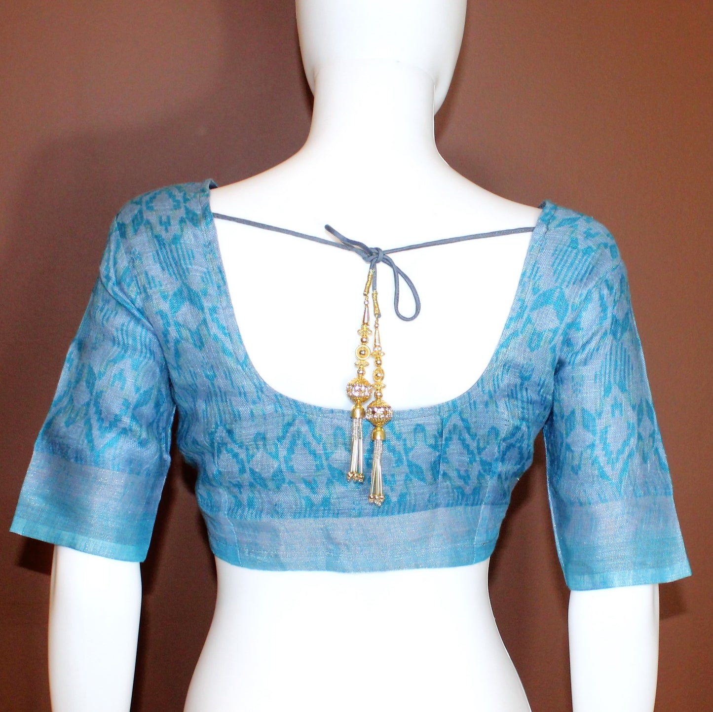 Maharani's Simple Elegance Matka Silk Saree - Light Blue (with stitched blouse and petticoat)