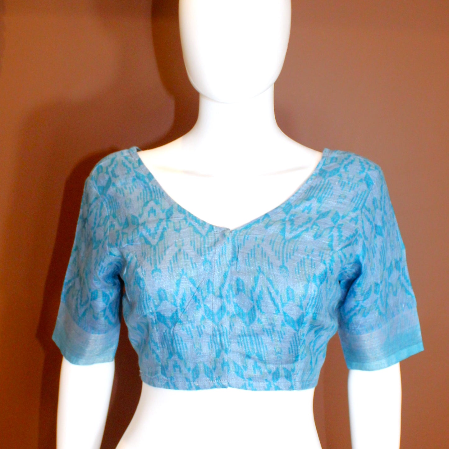 Maharani's Simple Elegance Matka Silk Saree - Light Blue (with stitched blouse and petticoat)