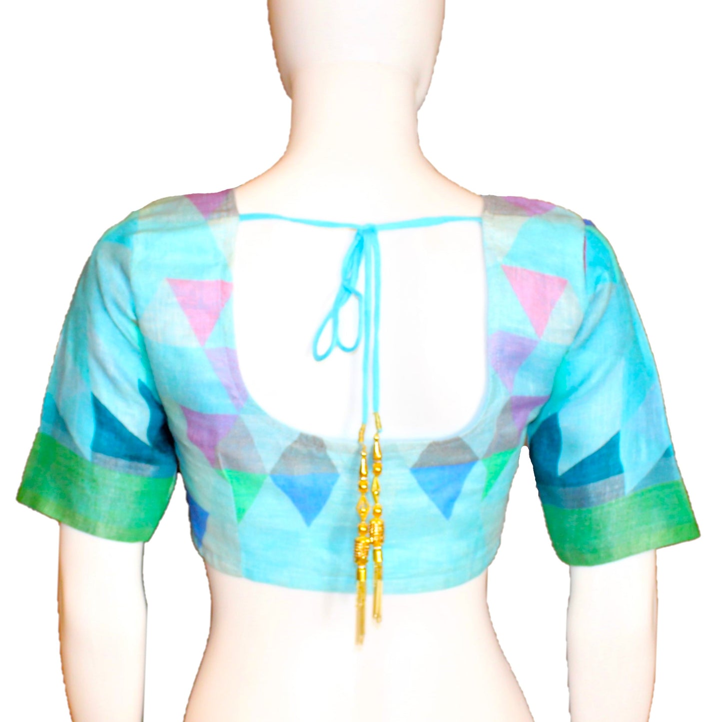 Maharani's Simple Elegance Matka Silk Saree - Blue/Green (with stitched blouse and petticoat)