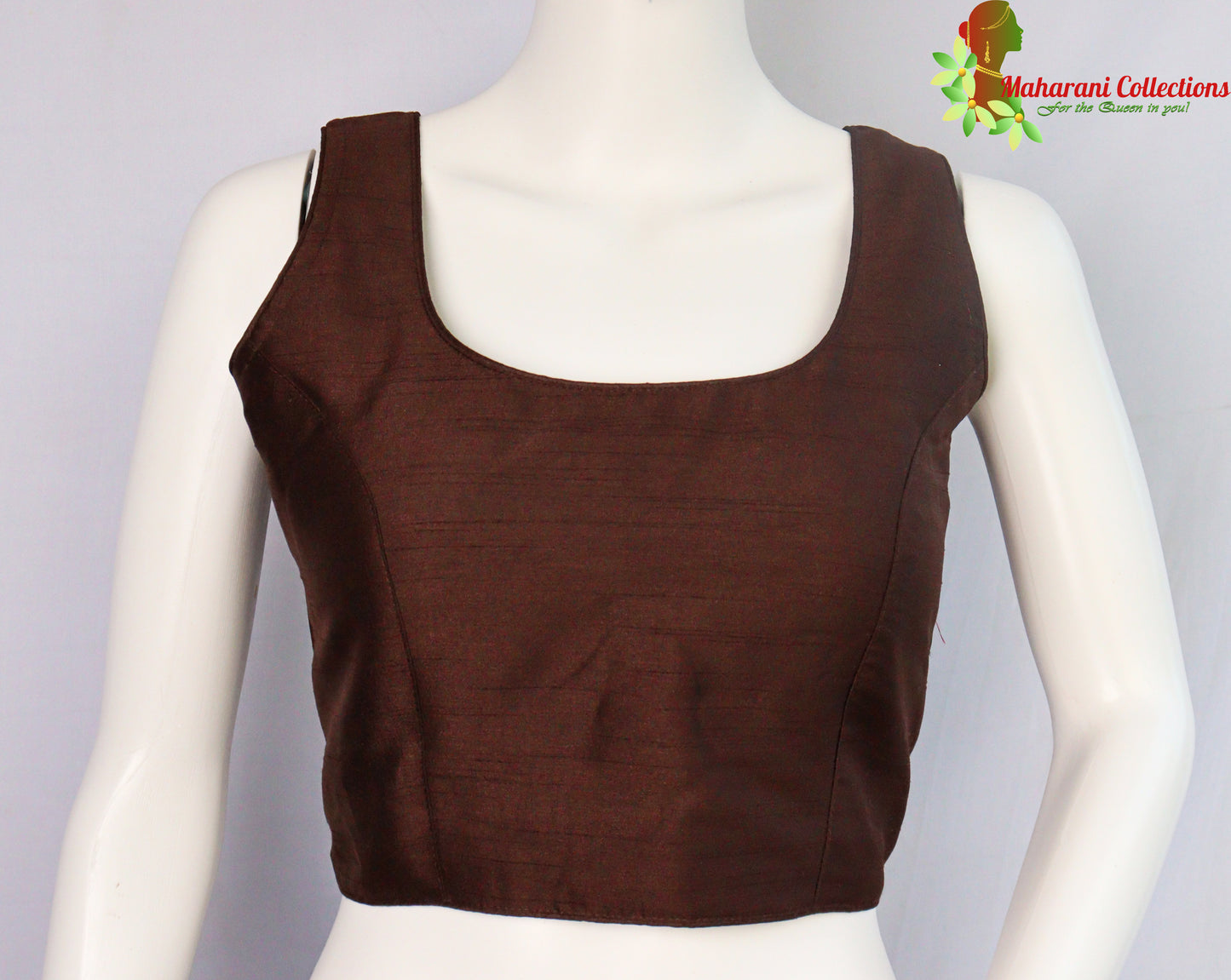 Maharani's Linen Silk Blouse - Coffee Brown