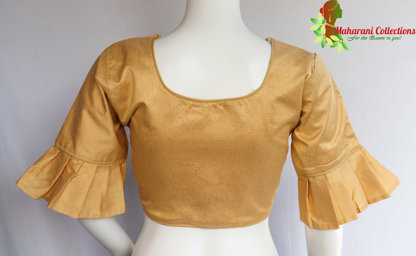 Maharani's Linen Silk Readymade Blouse - Beige