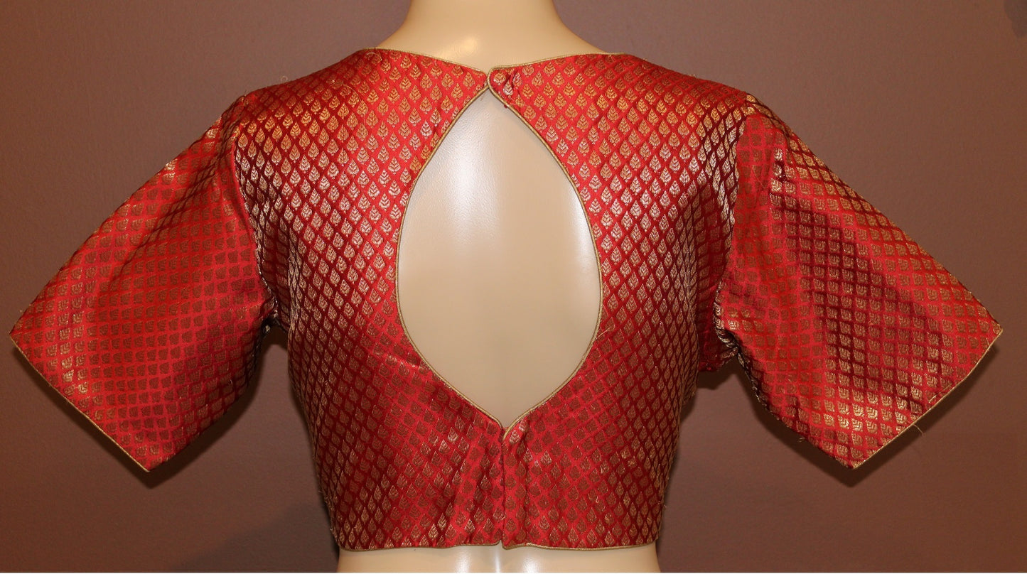 Maharani's Banarasi Silk Designer Blouse - Red