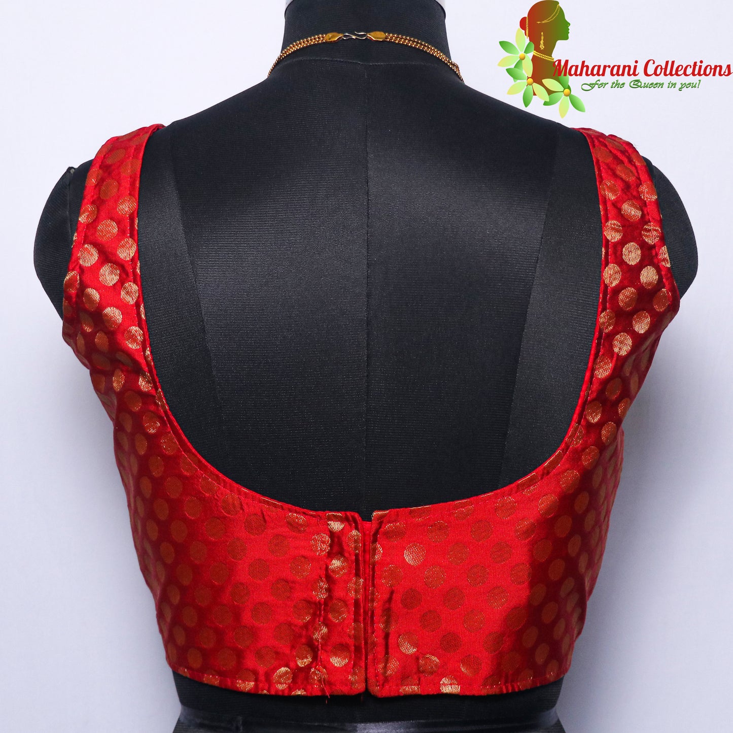 Maharani's Linen Silk Blouse with Boota - Dark Maroon