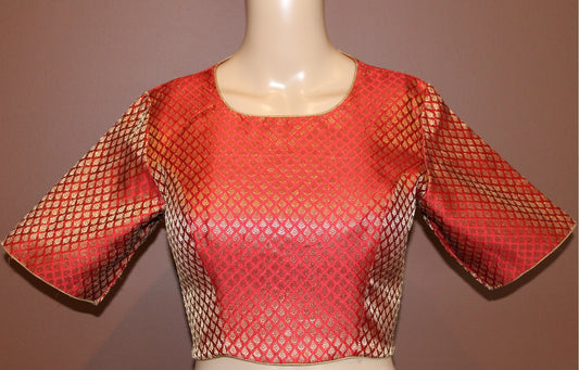 Maharani's Banarasi Silk Designer Blouse - Red