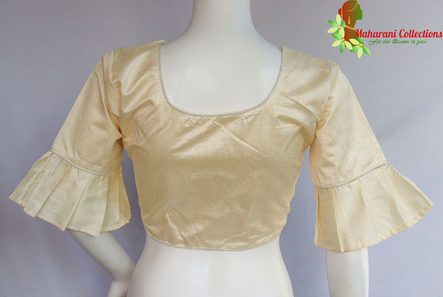 Maharani's Linen Silk Readymade Blouse - White