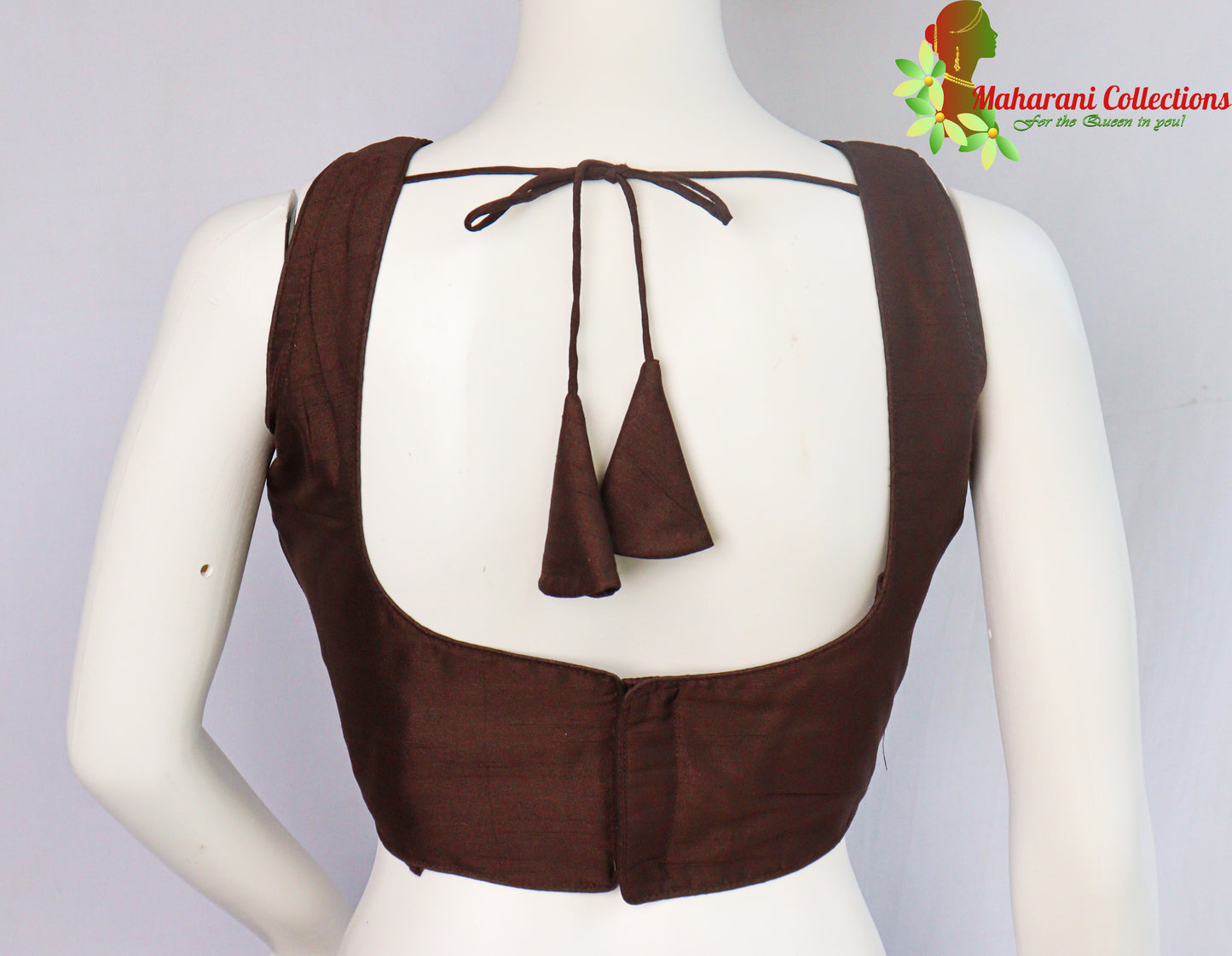 Maharani's Linen Silk Blouse - Coffee Brown