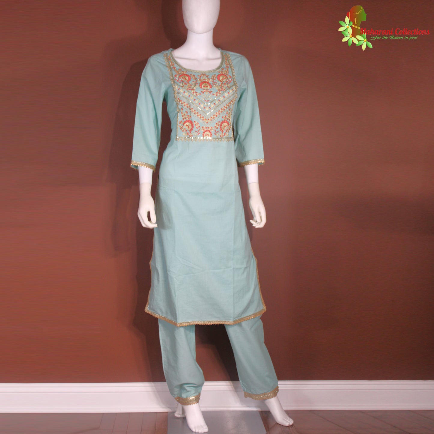 Maharani's Pant Suit - Soft Cotton - Mint (M, L)
