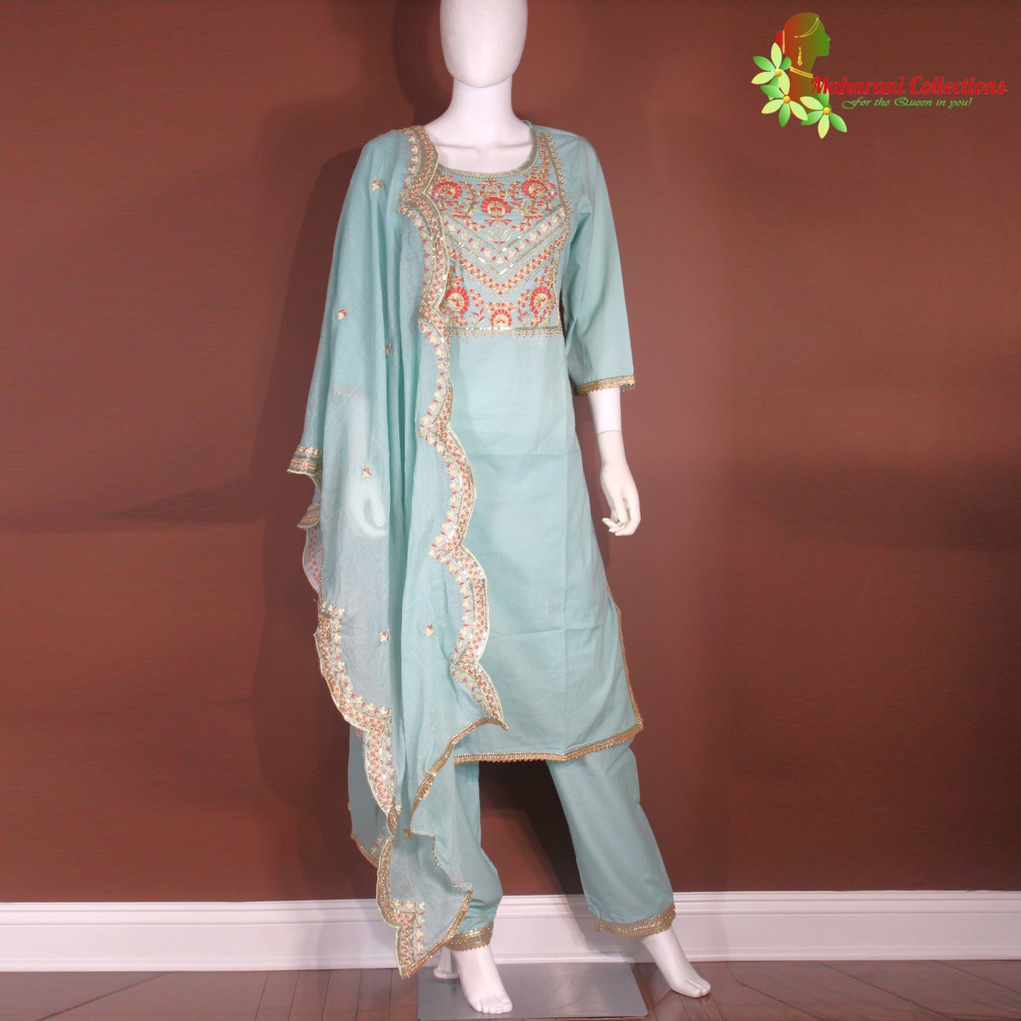 Maharani's Pant Suit - Soft Cotton - Mint (M, L)