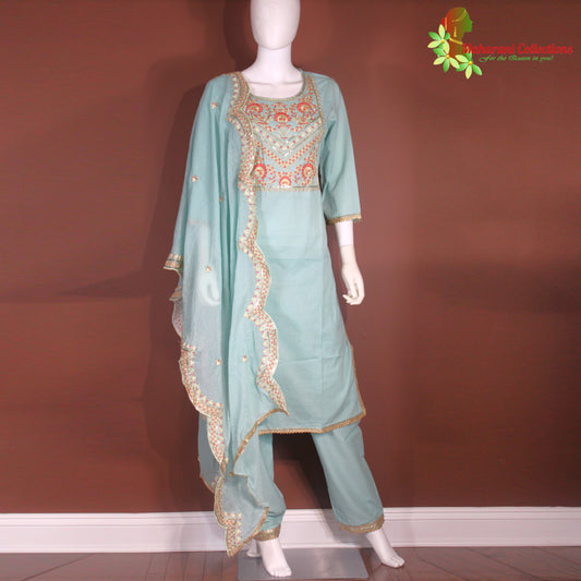 Maharani's Pant Suit - Soft Cotton - Mint (M, L)