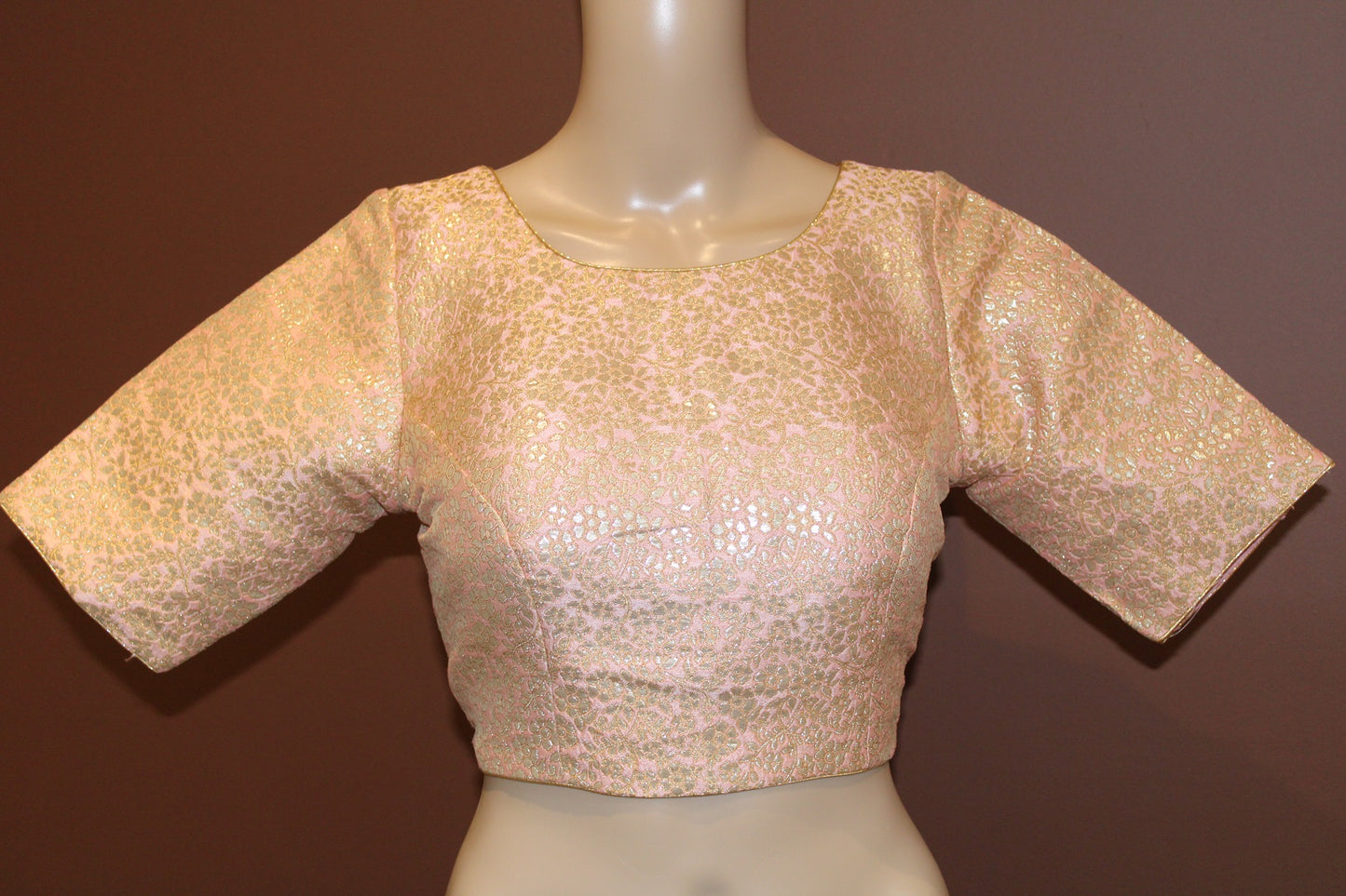 Maharani's Banarasi Silk Designer Blouse - Pink