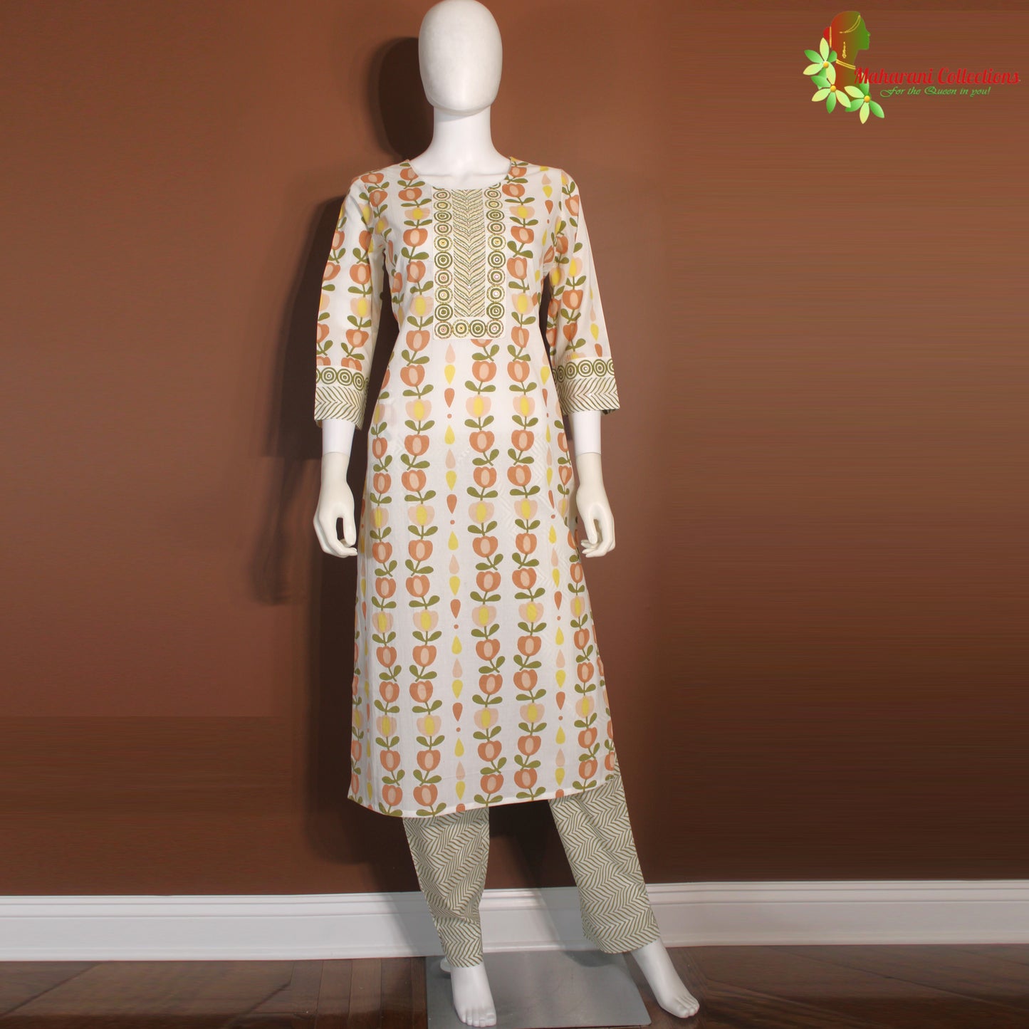 Maharani's Pant suit - Soft Cotton - Cream (S, M, L)