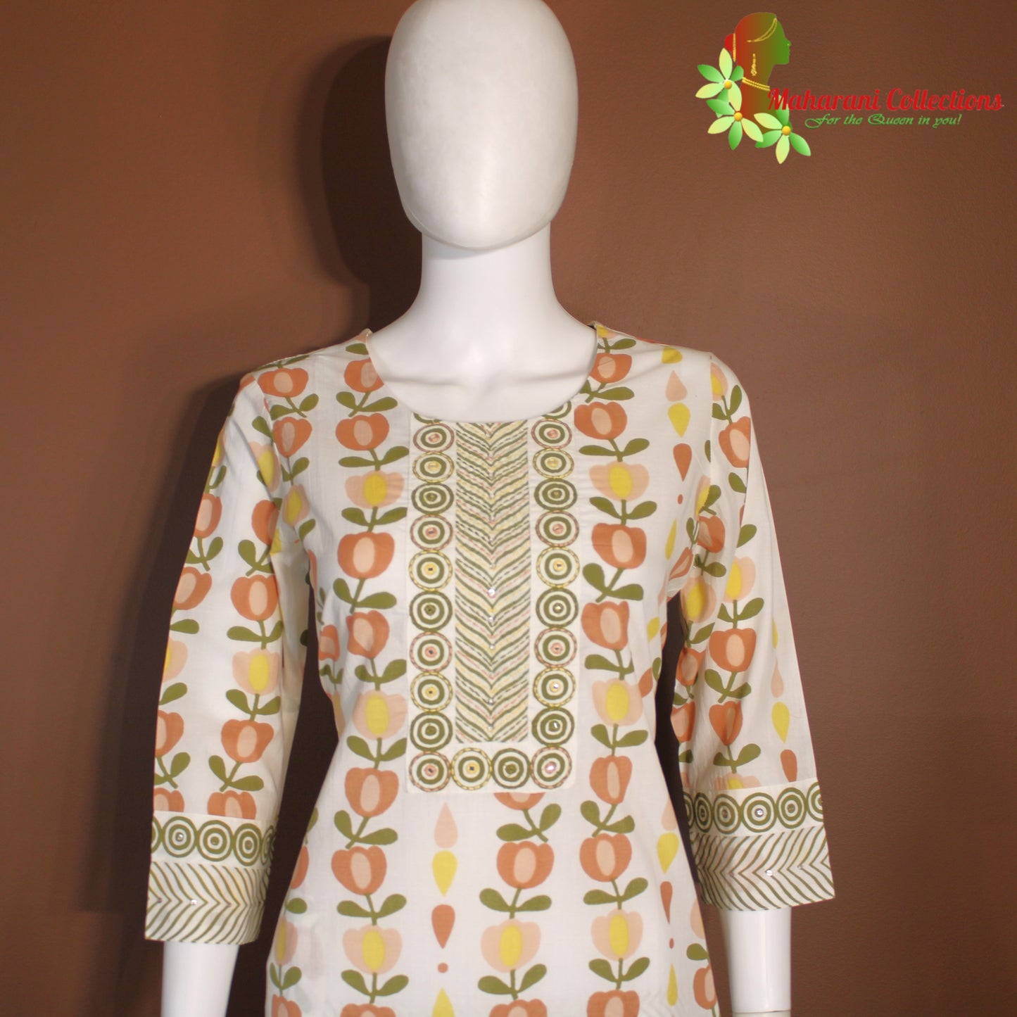 Maharani's Pant suit - Soft Cotton - Cream (S, M, L)