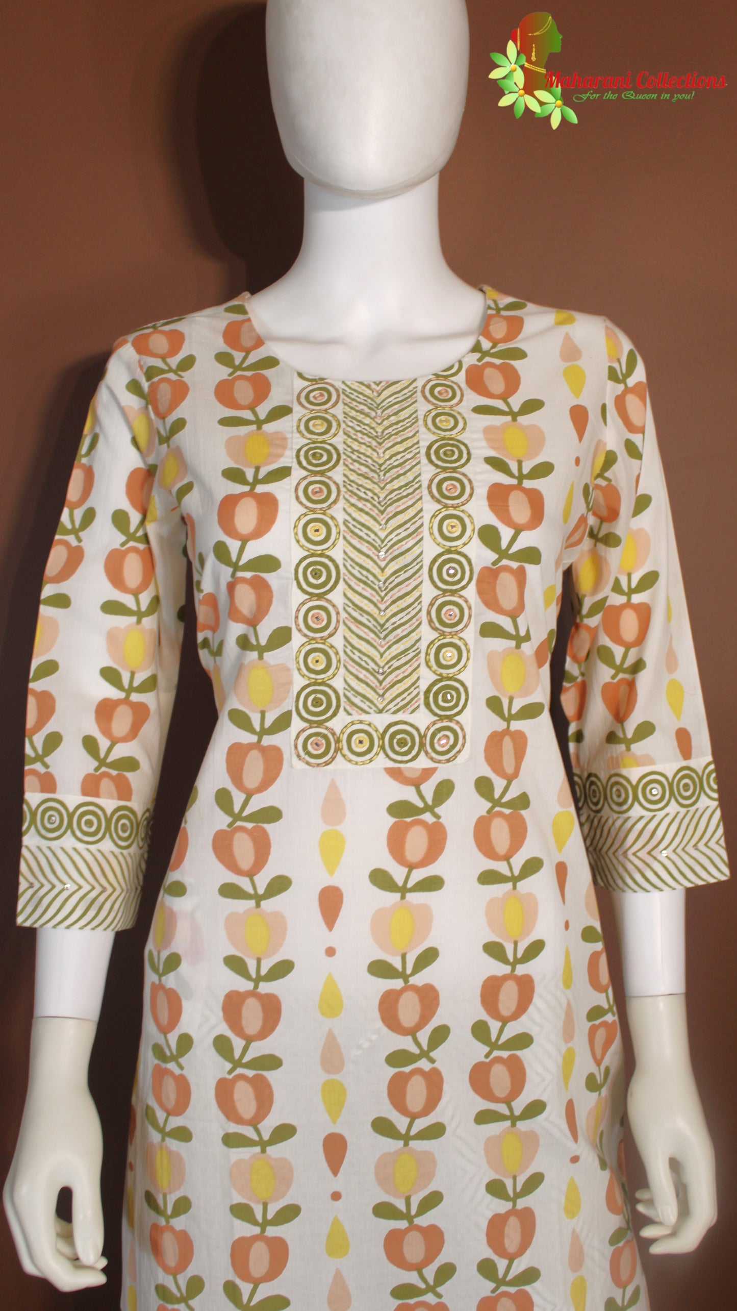 Maharani's Pant suit - Soft Cotton - Cream (S, M, L)