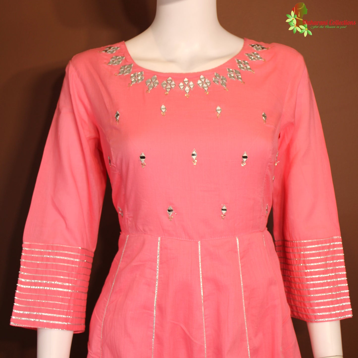 Maharani's Long Dress - Soft Cotton - Peach (M)