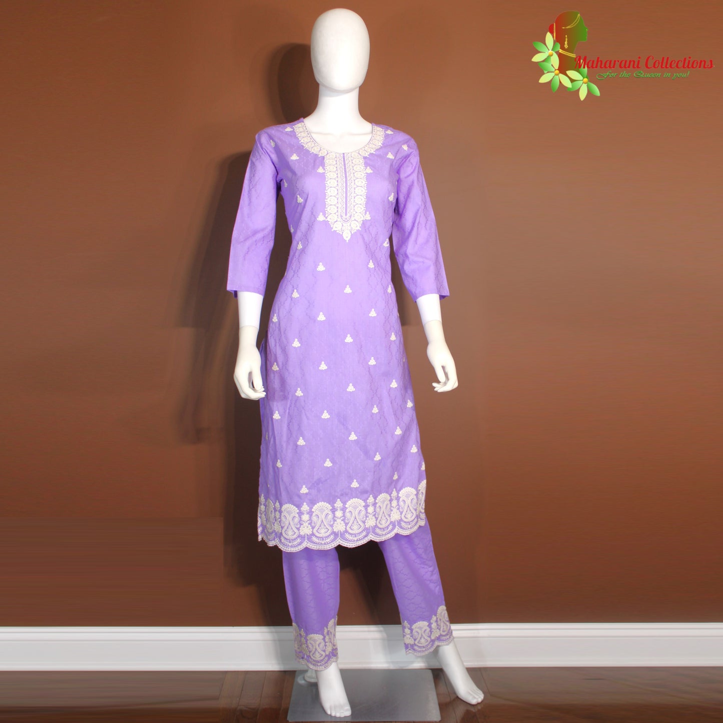 Maharani's Pant Suit - Soft Silk - Purple (S, M)