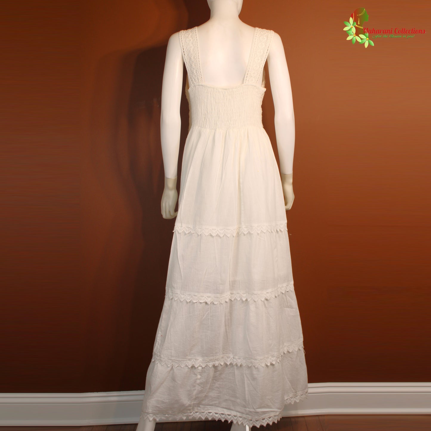 Maharani's Long Dress - Soft cotton - White (S)