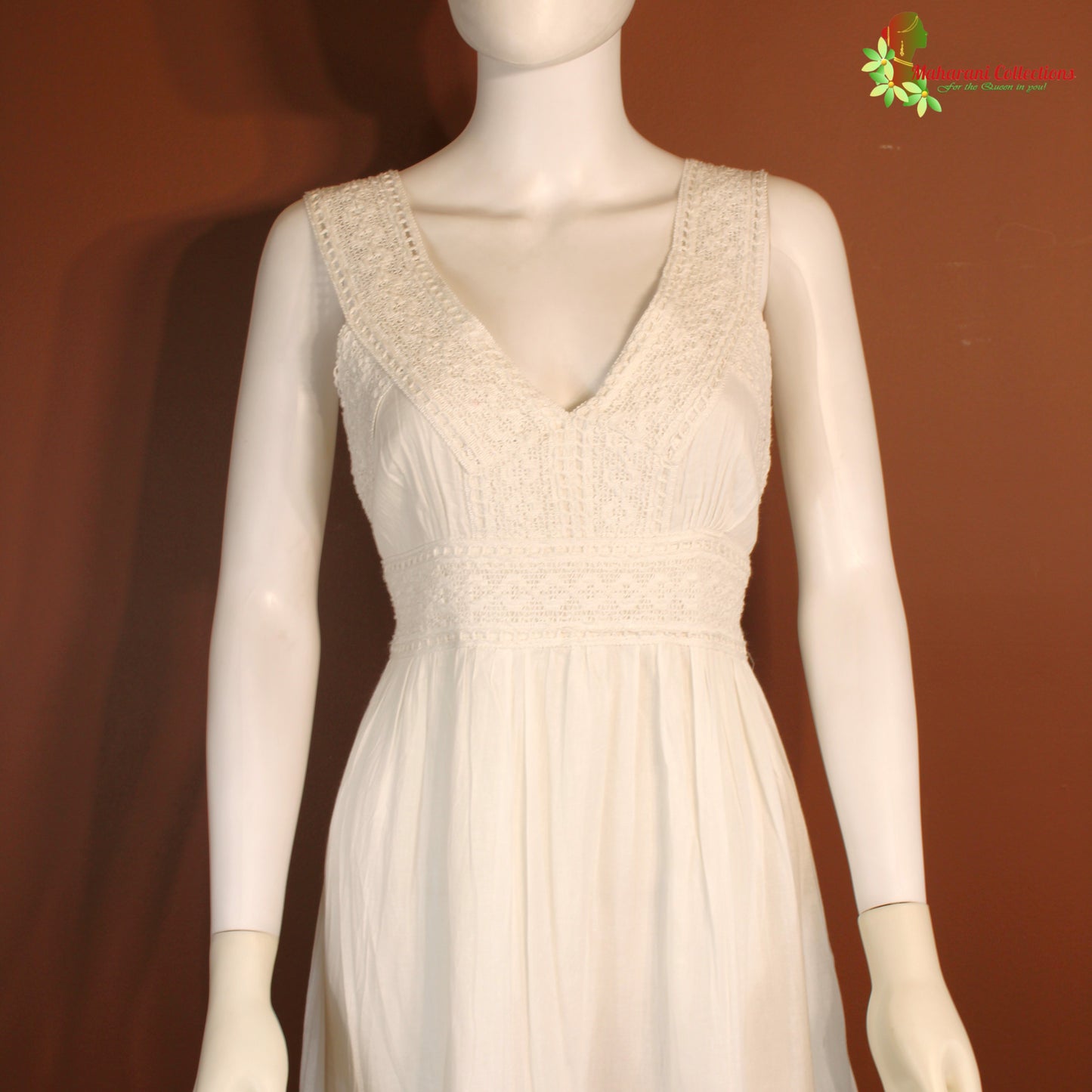 Maharani's Long Dress - Soft cotton - White (S)