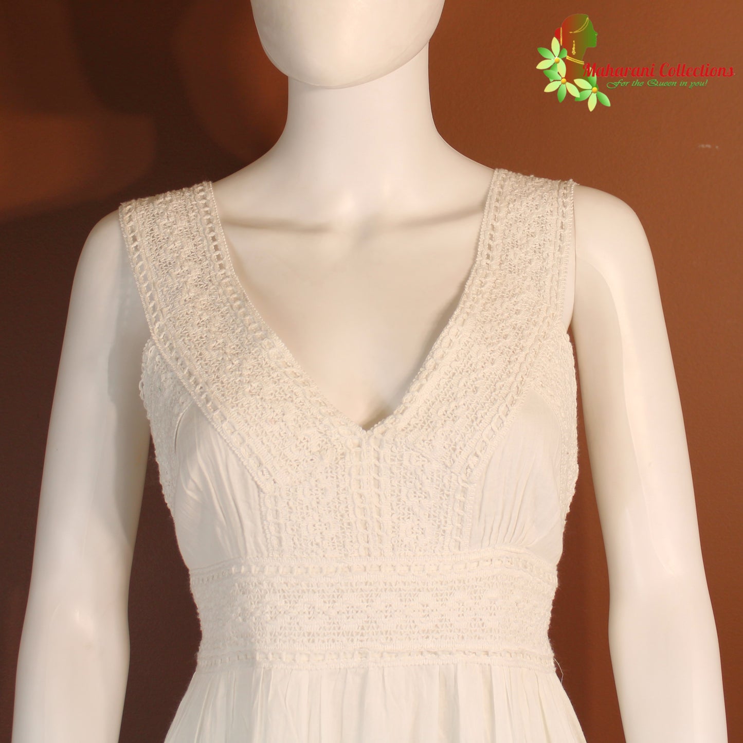 Maharani's Long Dress - Soft cotton - White (S)