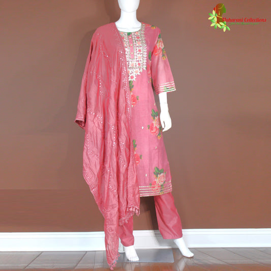 Maharani's Pant Suit - Georgette - Magenta (S, M, L, XL)