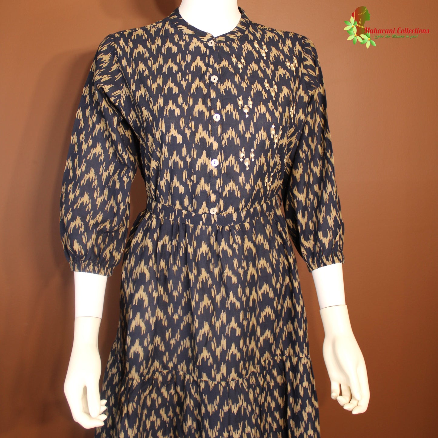 Maharani's Long Dress - Soft cotton - Navy Blue (S)