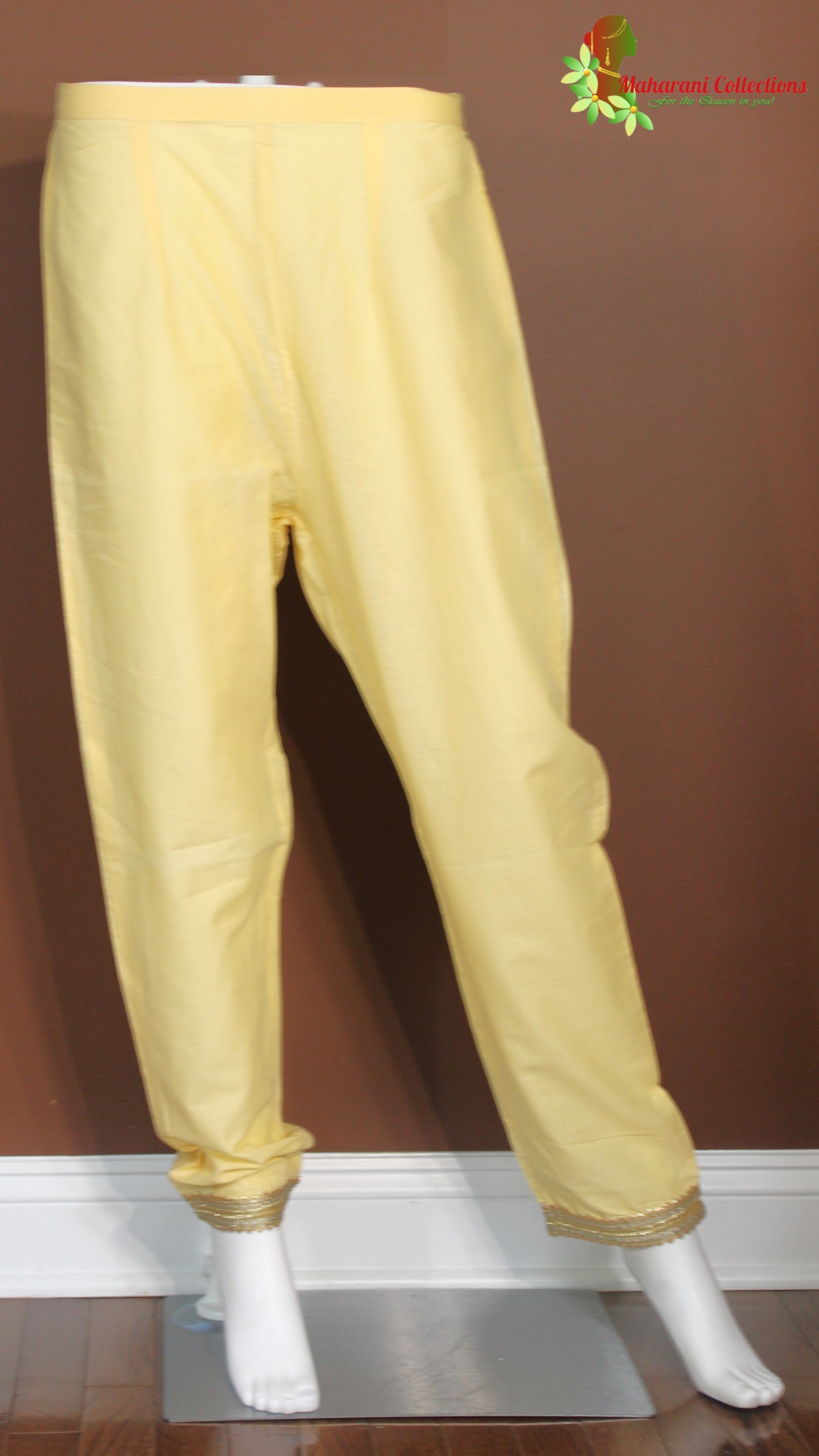 Maharani's Pant Suit - Cotton Silk - Yellow (S, M, L)