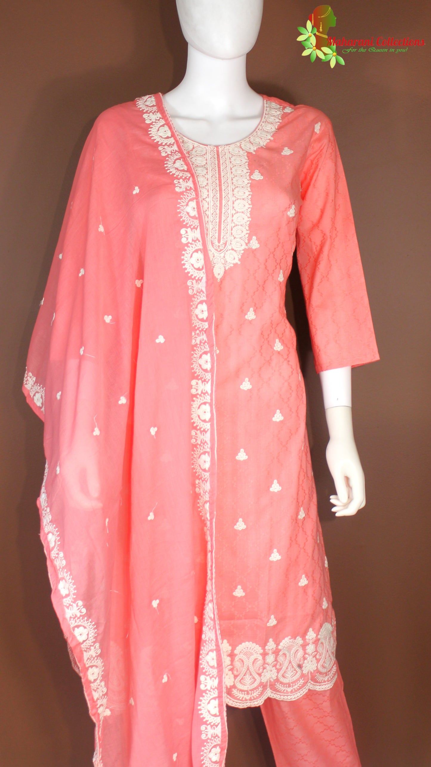 Maharani's Pant Suit - Cotton Silk - Pink (M, L, XL)