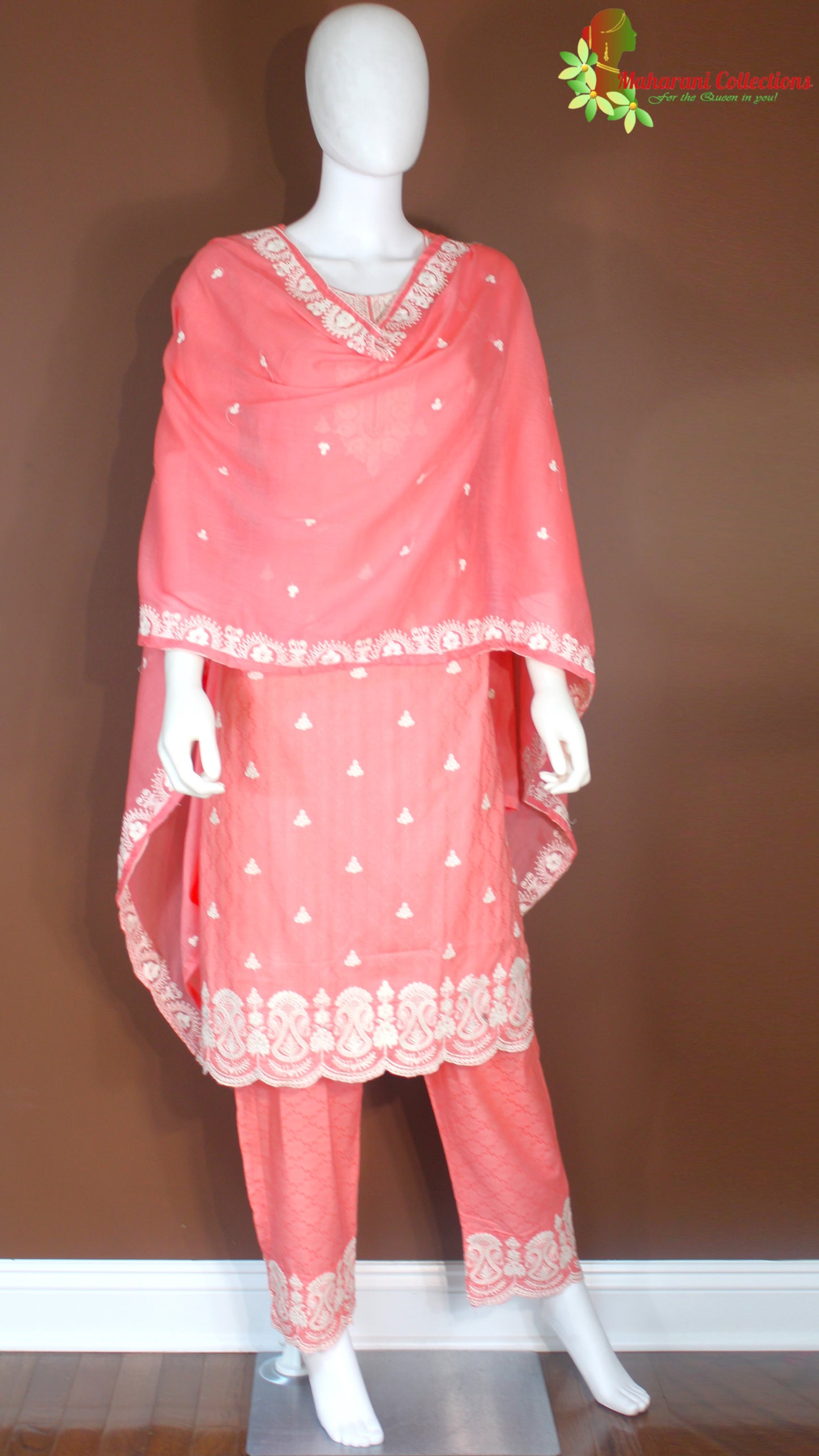 Maharani's Pant Suit - Cotton Silk - Pink (M, L, XL)
