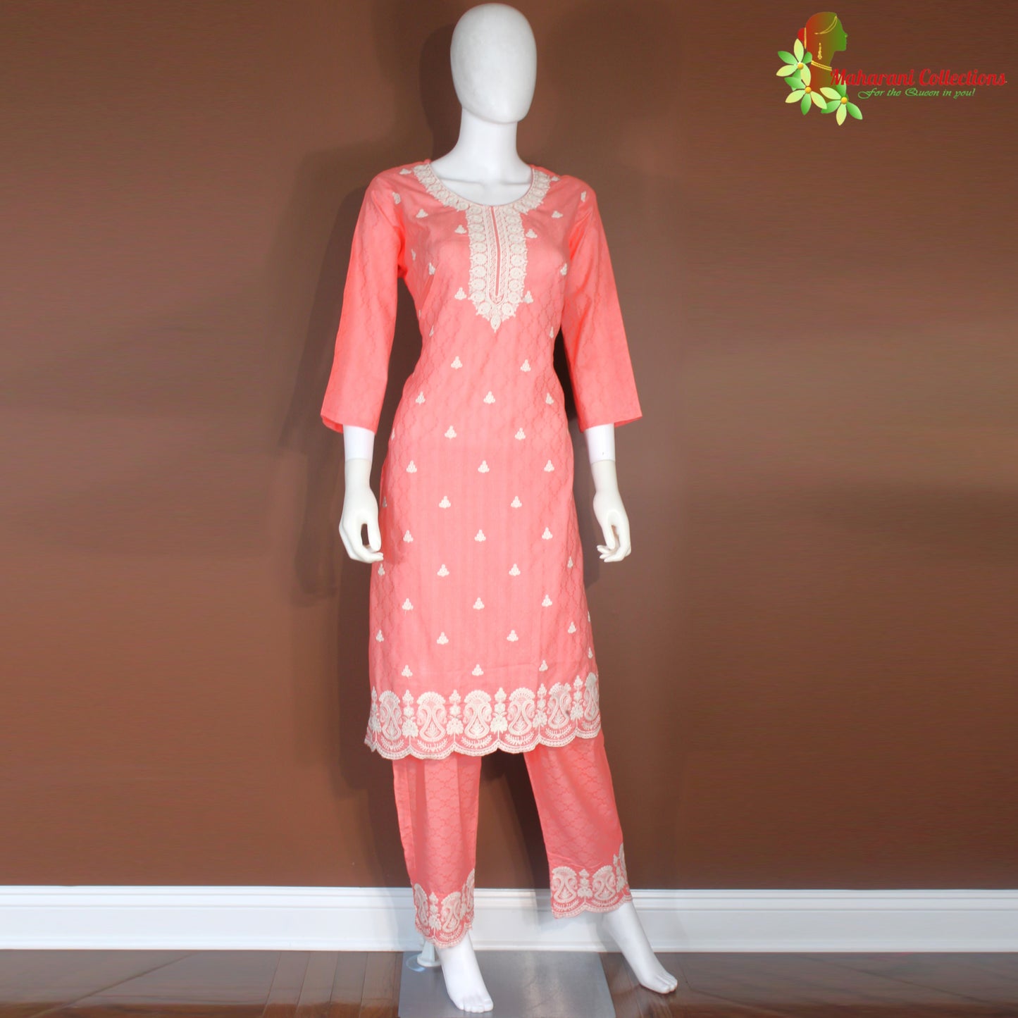Maharani's Pant Suit - Cotton Silk - Pink (M, L, XL)
