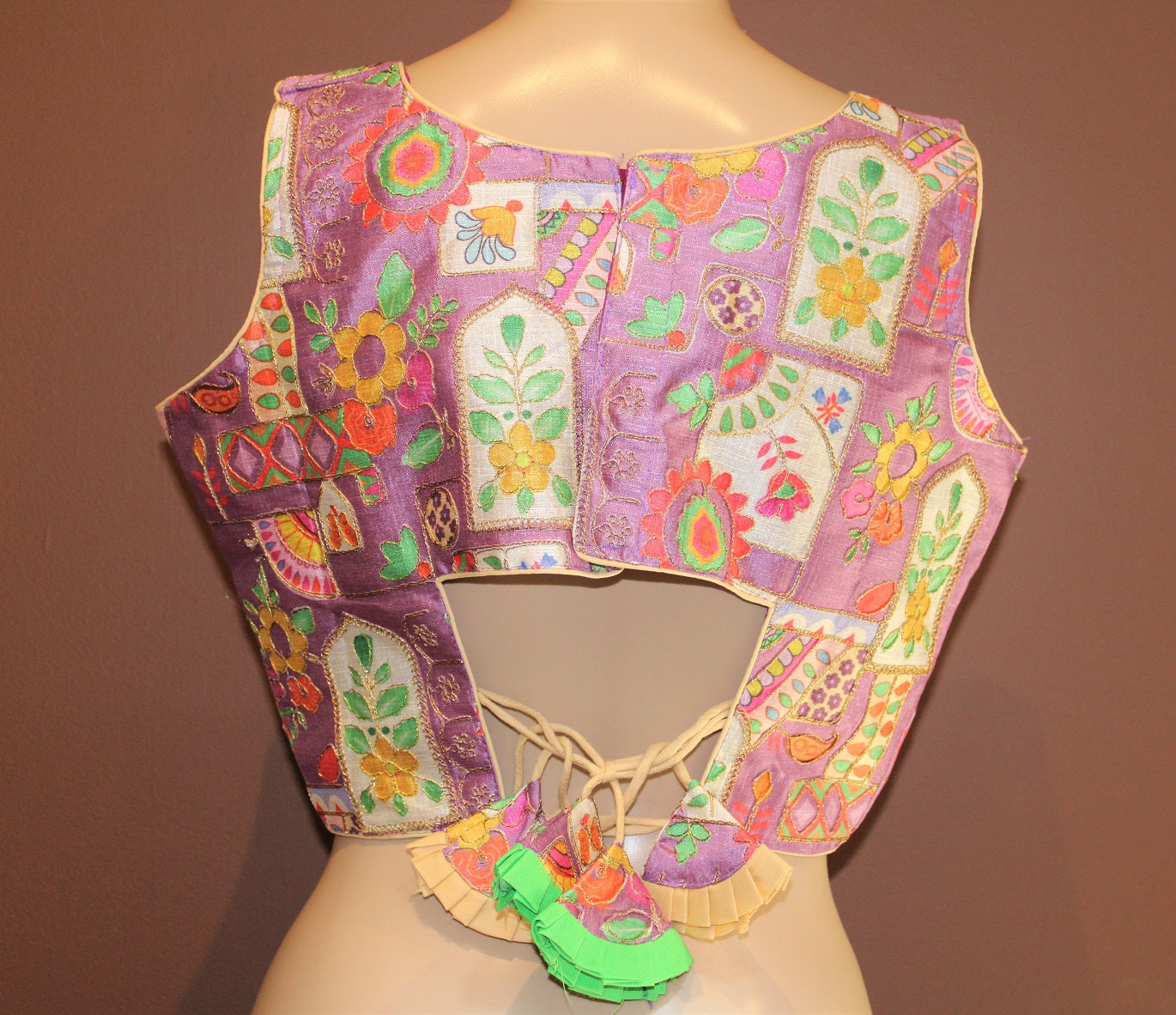 Maharani's Cotton Floral Blouse - Light Purple