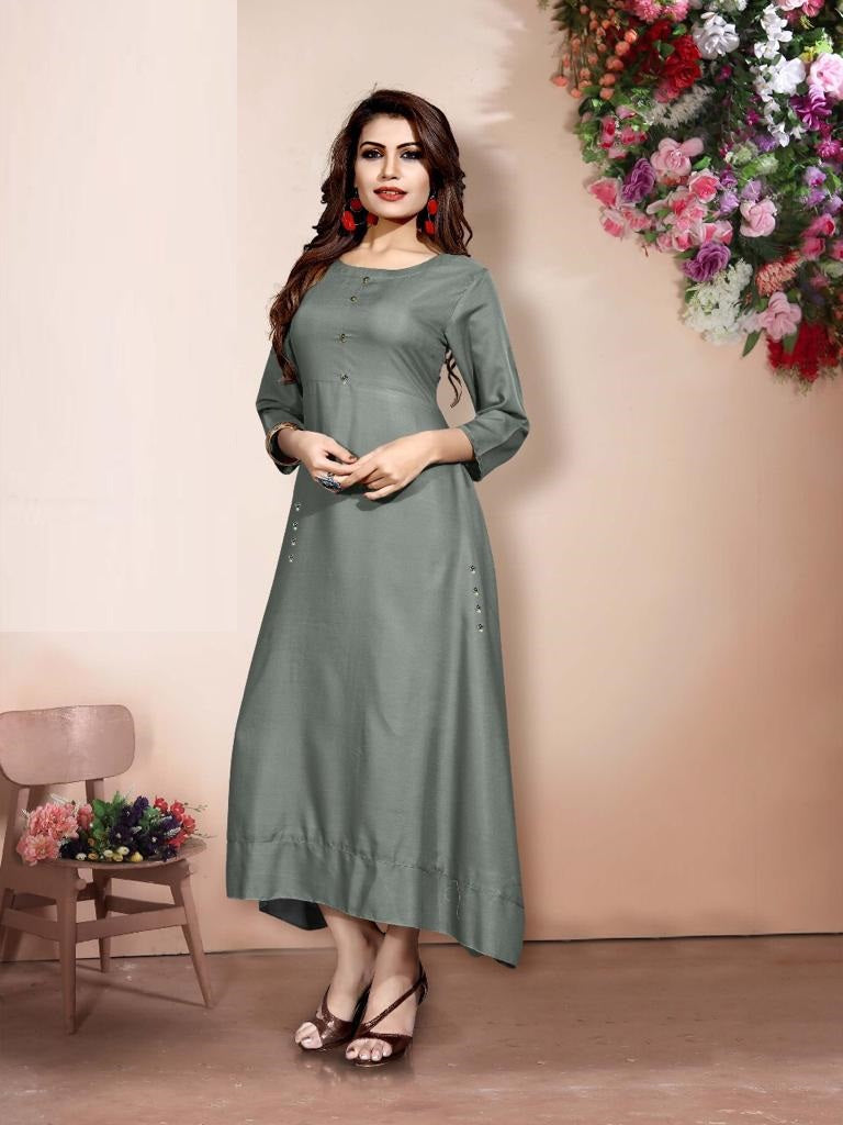 Maharani's Long Dress - Soft Cotton - Teal (L)