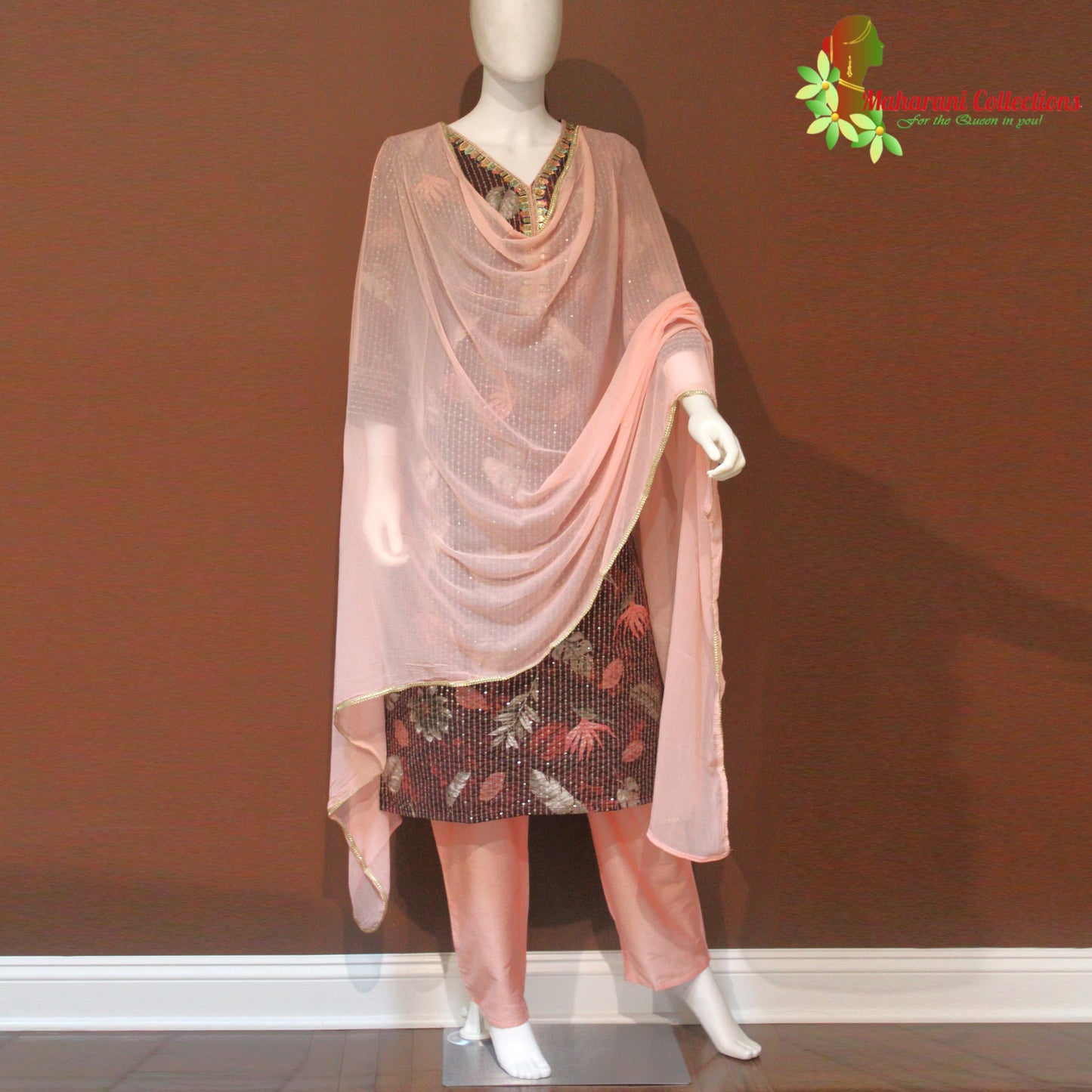 Maharani's Pant Suit - Soft Cotton - Maroon (S, L)