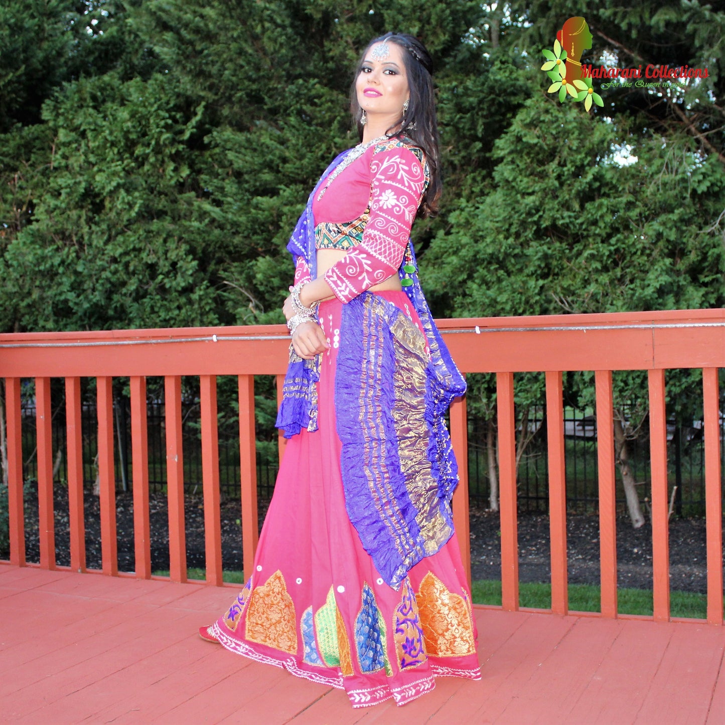 Maharani's Festive Chania Choli with Dupatta - Pink (M)