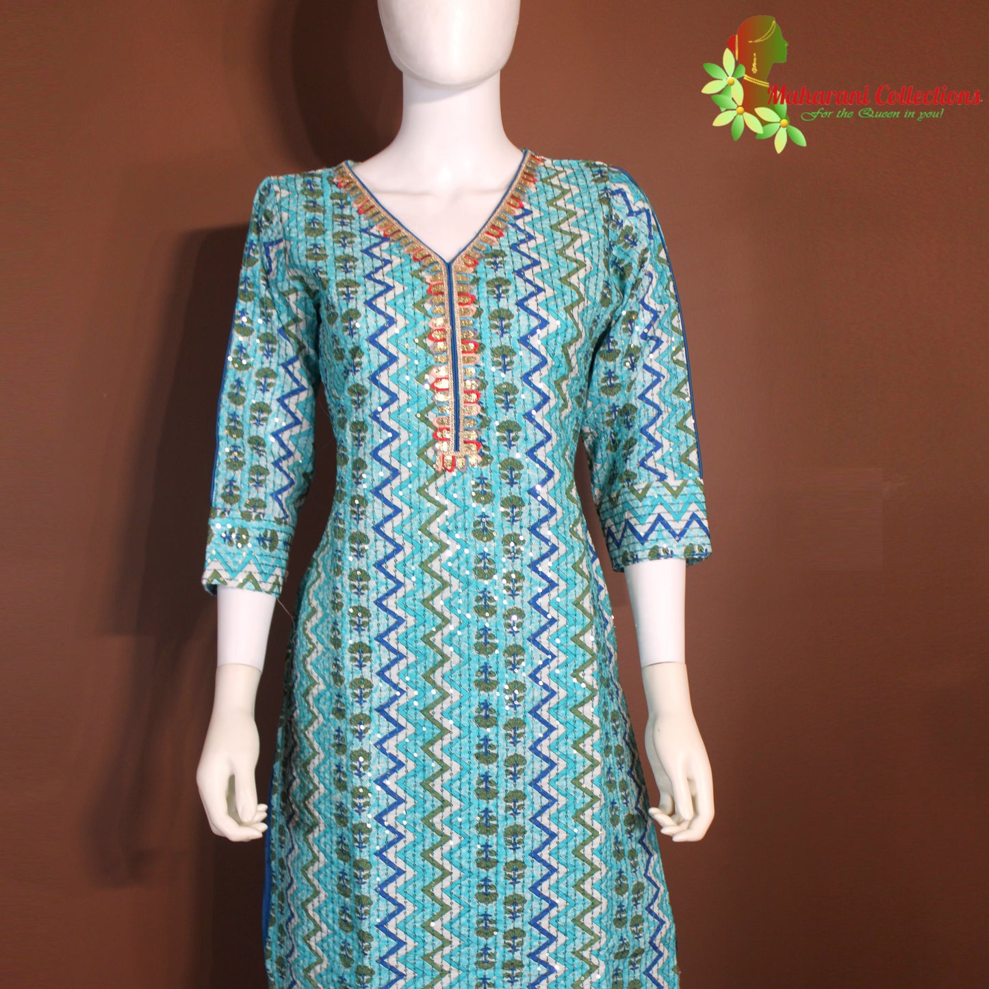 Maharani's Pant Suit - Soft Cotton - Blue (S, M)