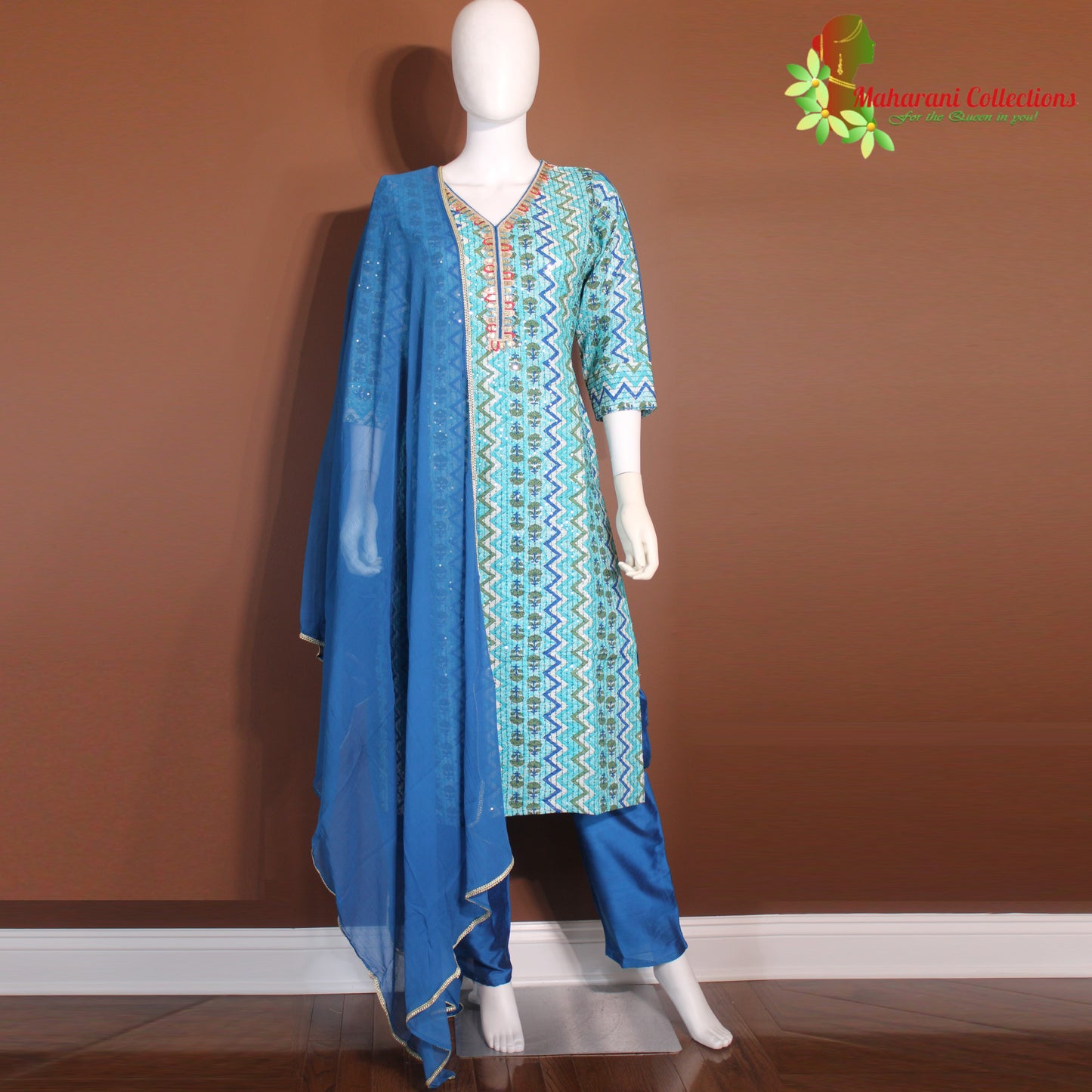 Maharani's Pant Suit - Soft Cotton - Blue (S, M)