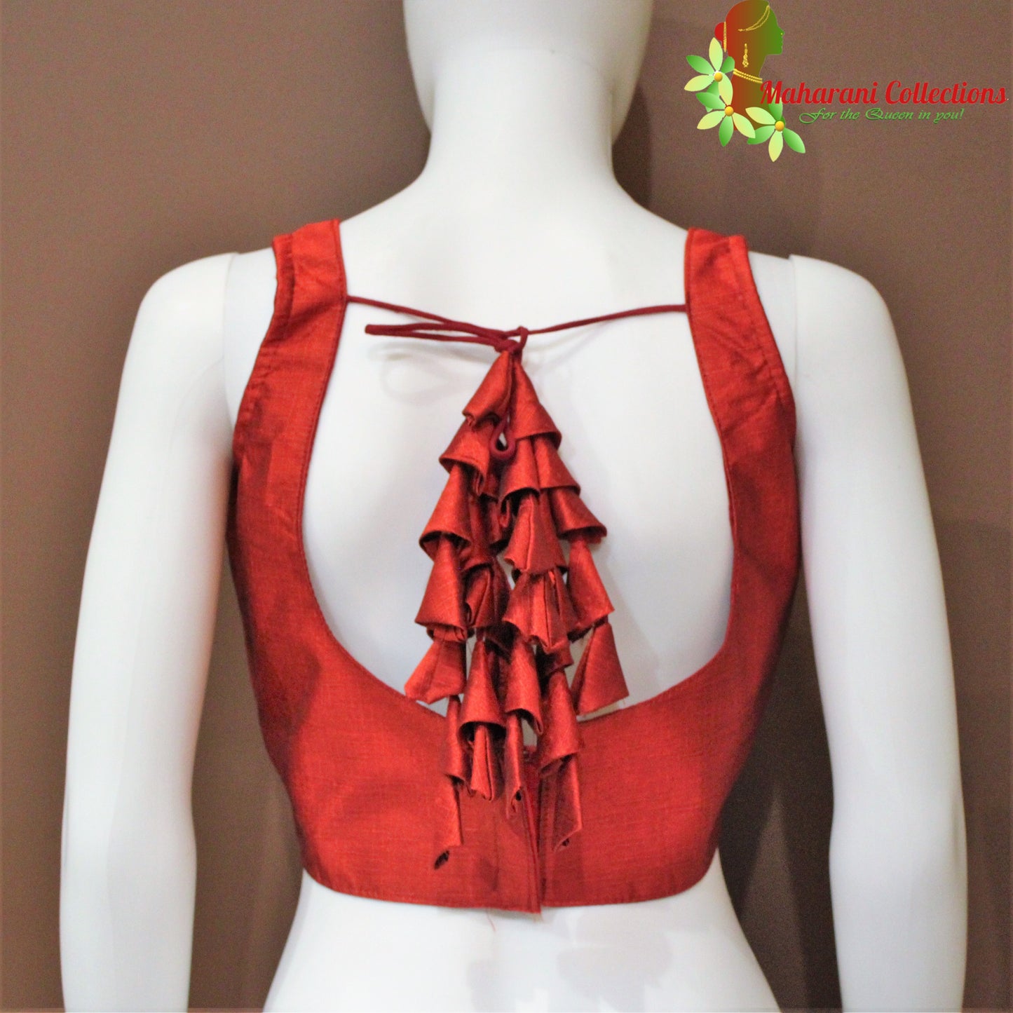 Maharani's Linen Silk Blouse - Maroon