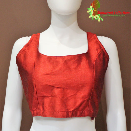 Maharani's Linen Silk Blouse - Maroon