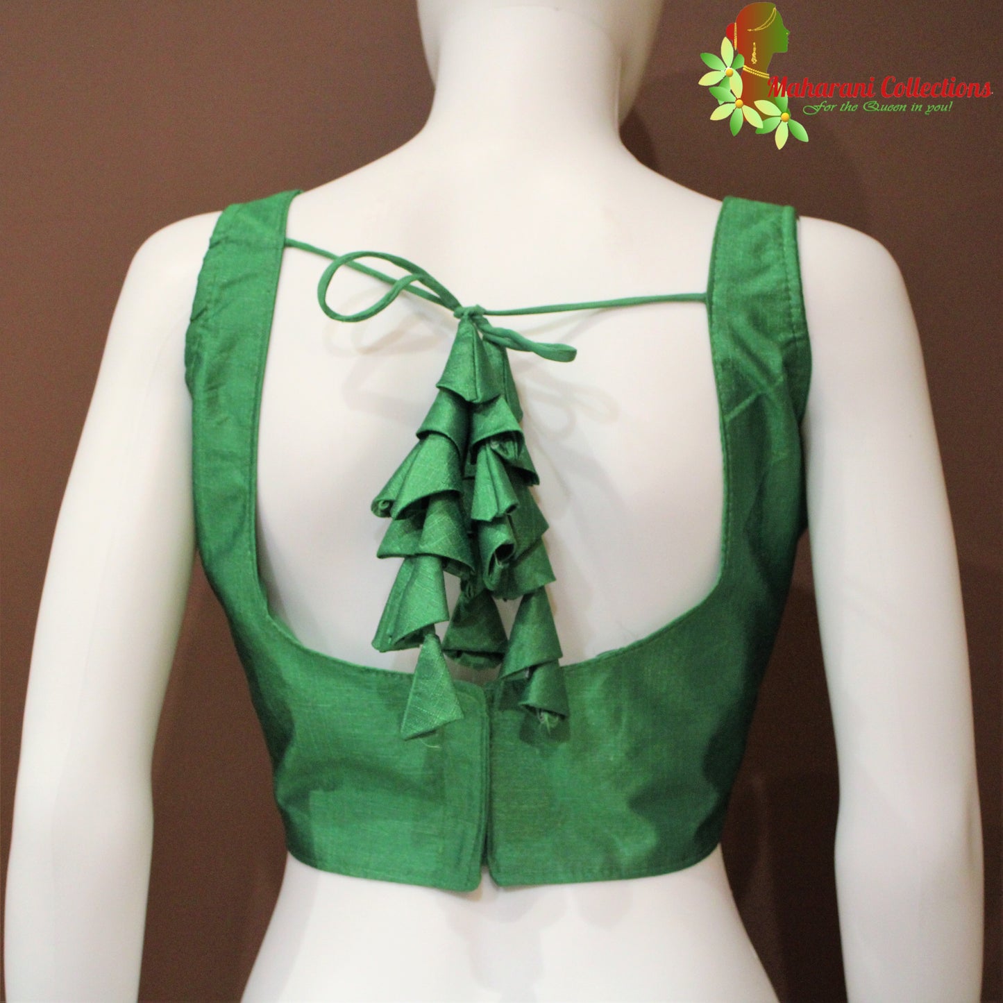 Maharani's Linen Silk Blouse - Green