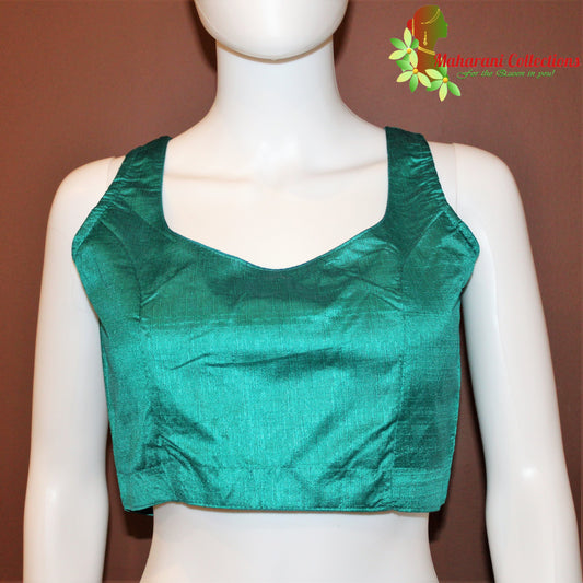 Maharani's Linen Silk Blouse - Turquoise Blue