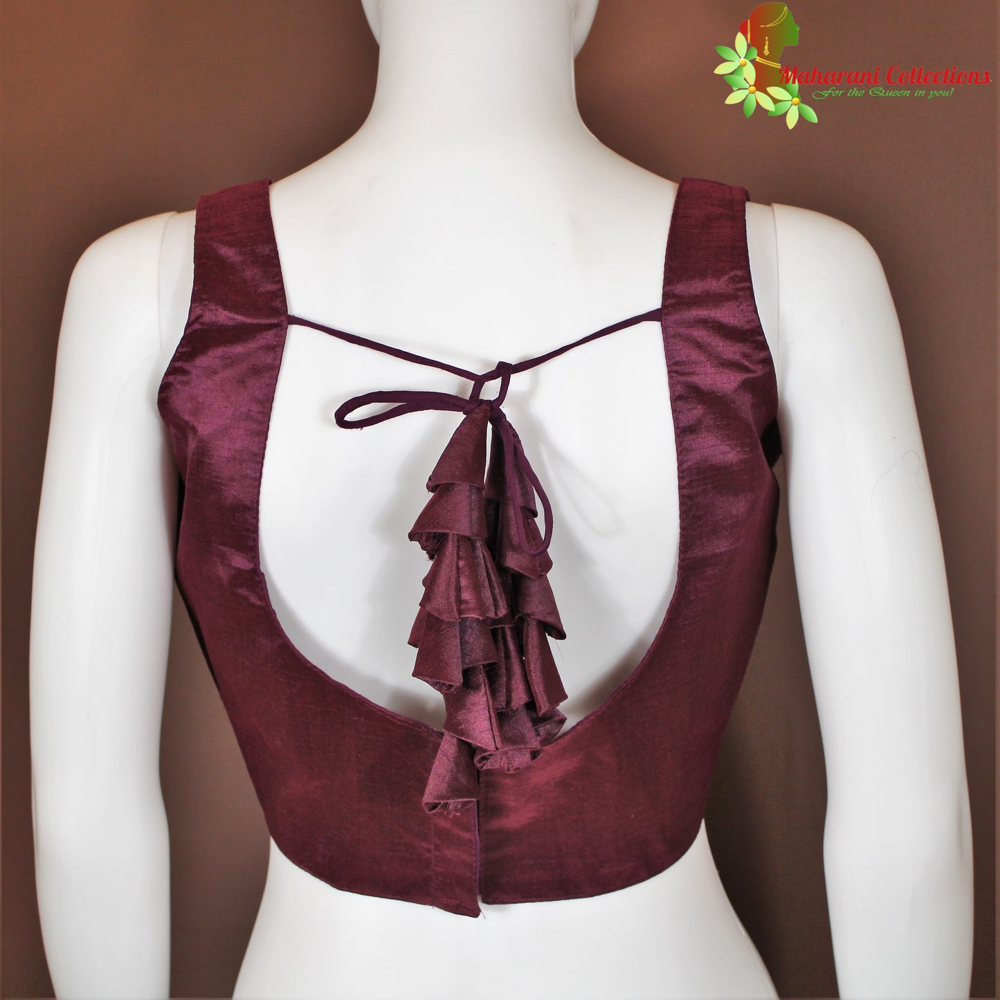 Maharani's Linen Silk Blouse - Deep Purple