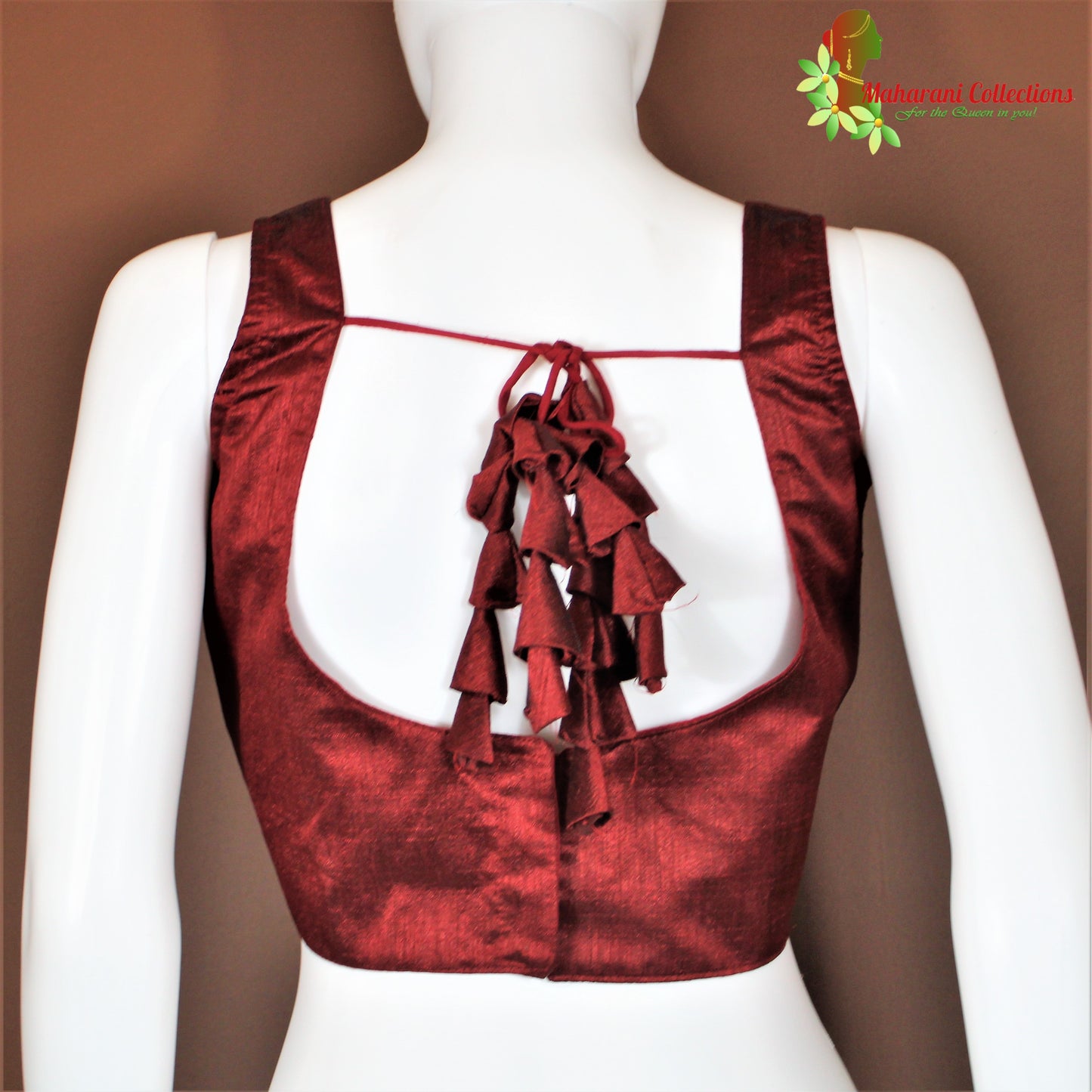 Maharani's Linen Silk Blouse - Coffee Brown