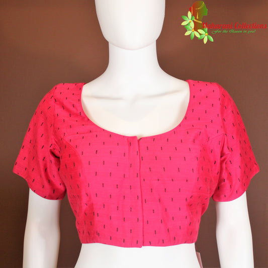 Maharani's Linen Silk Designer Blouse - Magenta