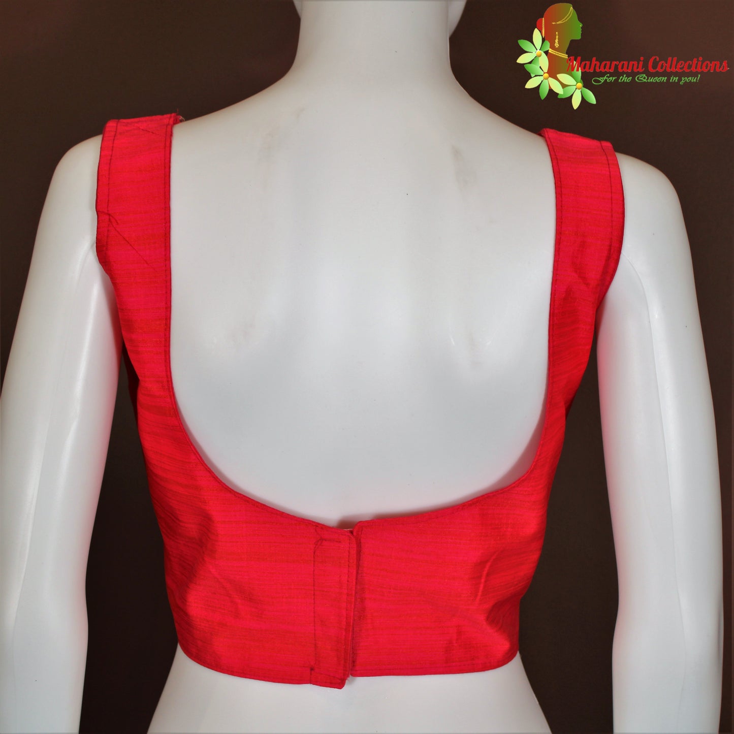 Maharani's Linen Silk Blouse - Red
