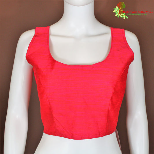 Maharani's Linen Silk Blouse - Red